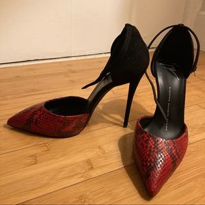 Giuseppe Zanotti snake high heel d'orsay pump